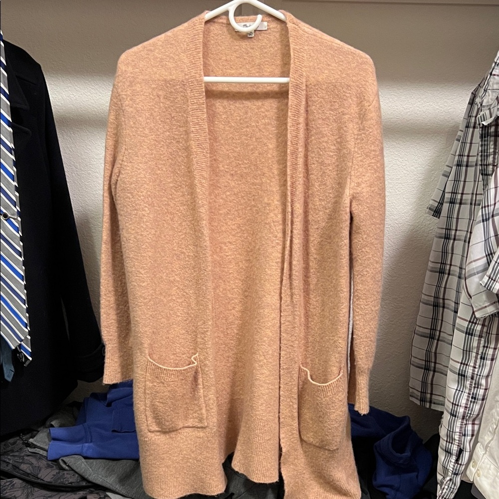 Madewell Light Coral Open Front Cardigan